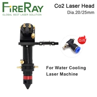 fireray co2 laser head with water cooling interface mirror 30x3mm focus lens 2025x63 5mm for water cooling laser machine