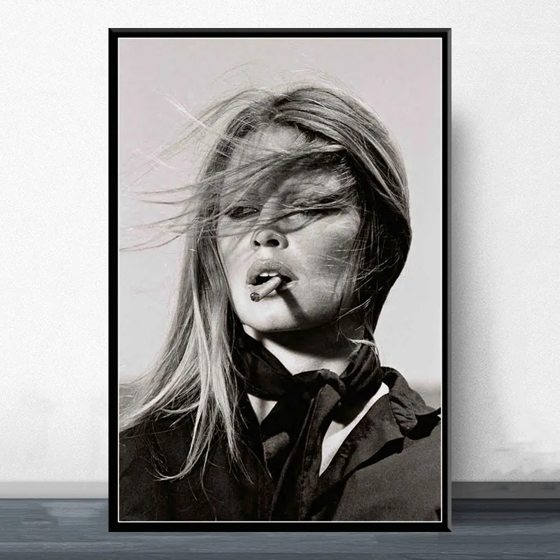 

Poster Prints Brigitte Bardot Movie Star Actress Model Black White Art Canvas Oil Painting Wall Pictures Living Room Home Decor