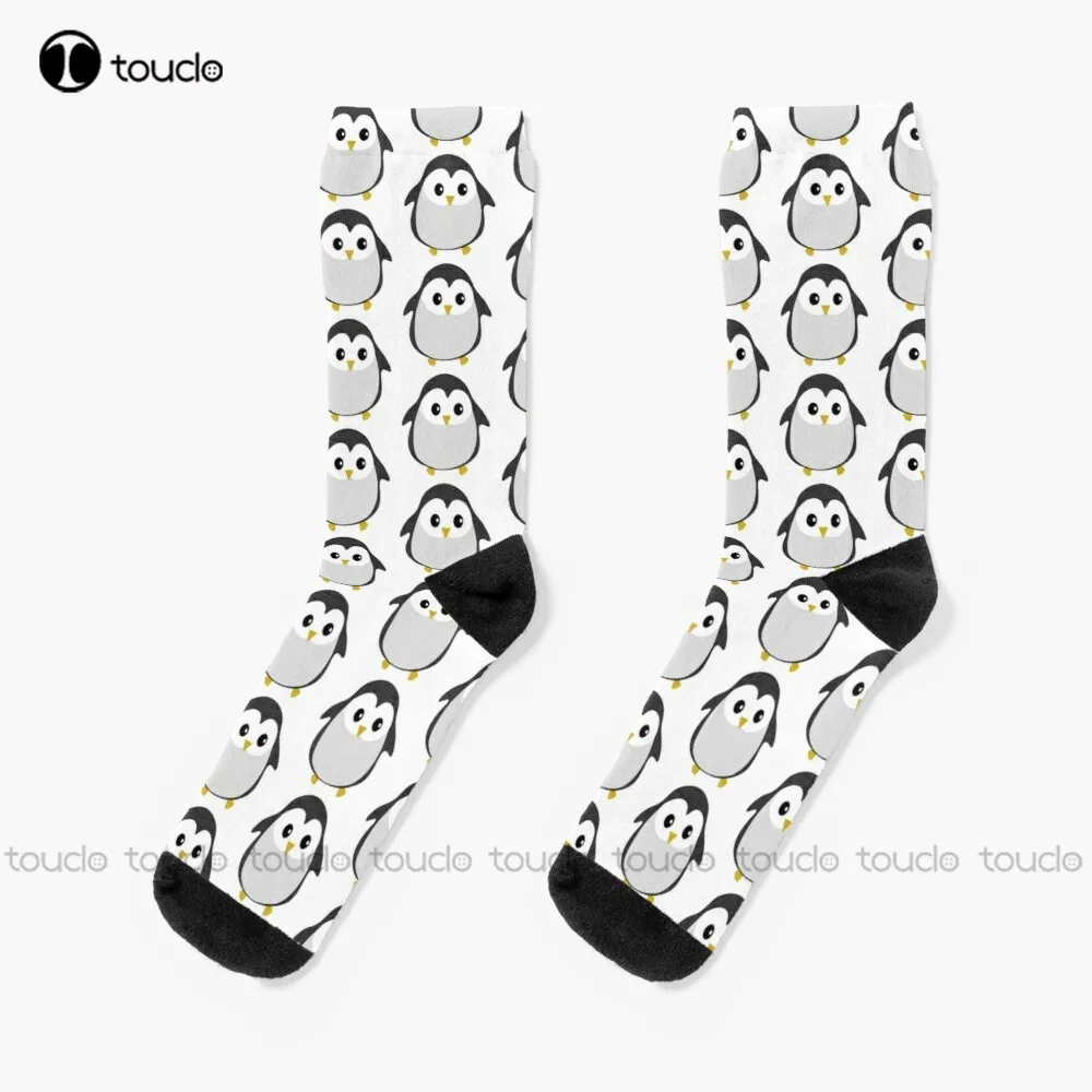 Cute Penguin Design Socks Mens Socks Crew Christmas Fashion New Year Gift Unisex Adult Teen Youth Socks 360° Digital Print