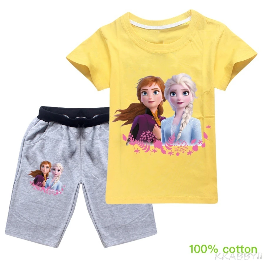 Комплект детской одежды Disney летняя футболка и шорты для мальчиков девочек