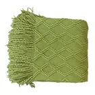 Вязаное одеяло, плед для путешествий, плед для кровати, дивана, офиса, плед для сна, телевизора, покрывало, серо-хаки, бежевого цвета