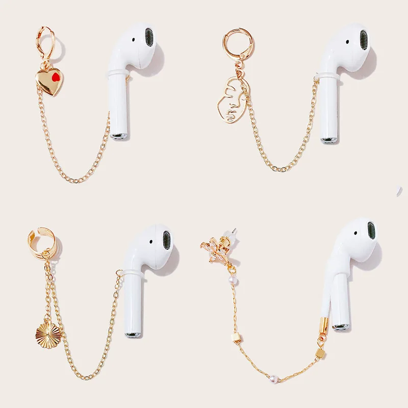 Креативные серьги из сплава аксессуары Bluetooth-гарнитура веревка от потери airpods