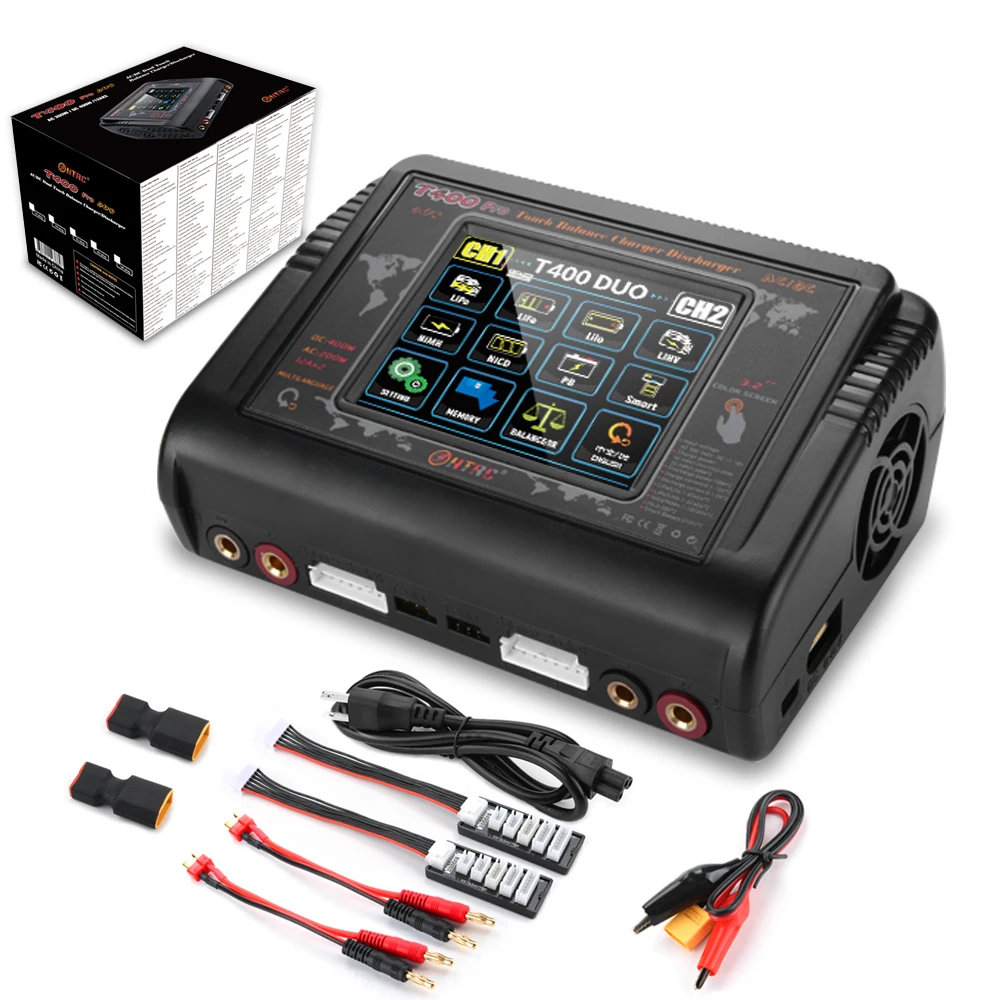 Высокоточное зарядное устройство HTRC T400 RC AC200W DC400W 12A Lipo для LiHV LiFe Lilon NiCd NiMhPb Smart