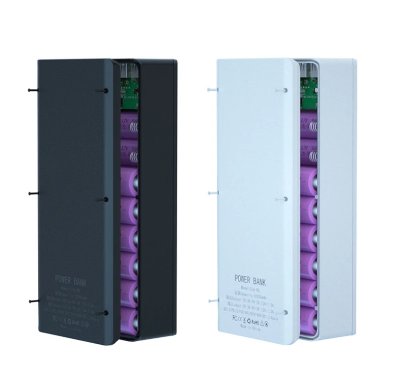 Welding Free 16*18650 Battery Storage Box PD QC3.0 USB 10W Fast Wireless Charging Power Bank Case 18650 Holder |