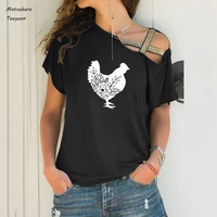 funny hen chicken print t shirt women casual short sleeve summer women tee shirt tops fashion flower graphic t shirt