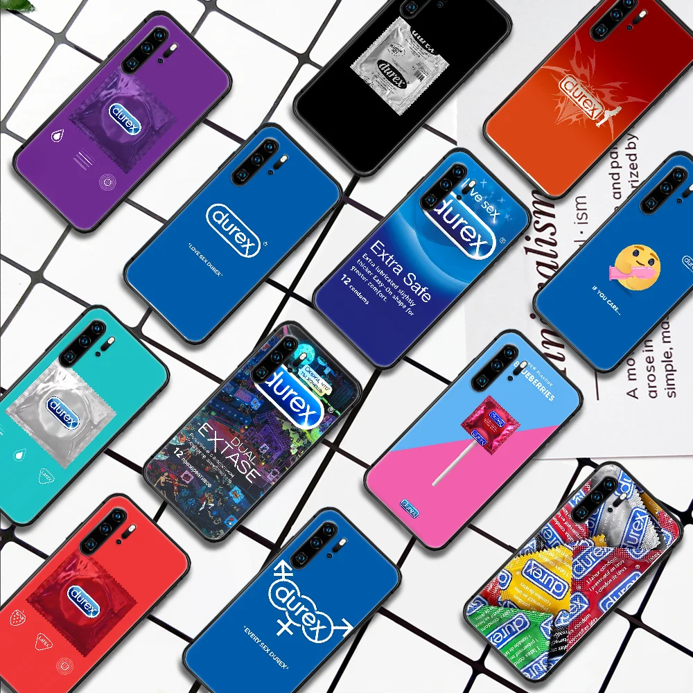 

Creative Durexs Phone Case For Huawei P Mate Smart 10 20 30 40 Lite Z 2019 Pro black Waterproof Trend Back Tpu Shell Silicone
