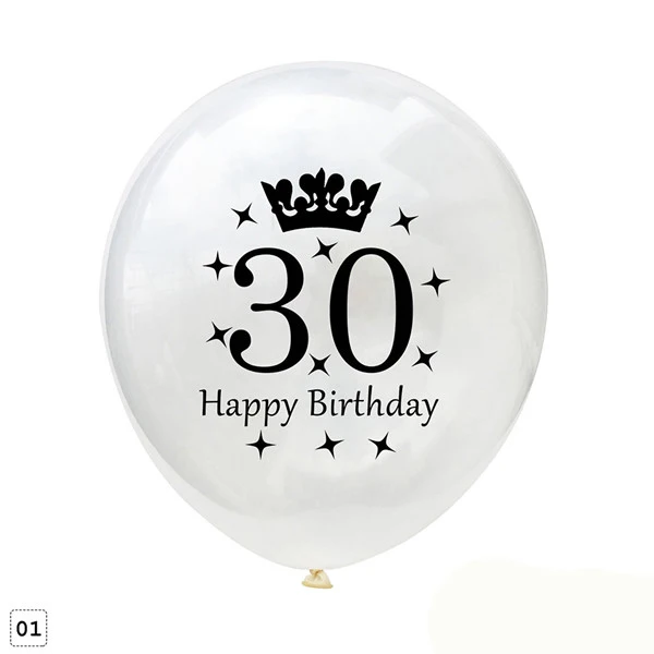 10pcs 12'' Crown Number Printed Confetti Latex Balloons Birthday Party Supplies Decor #274442 | Дом и сад