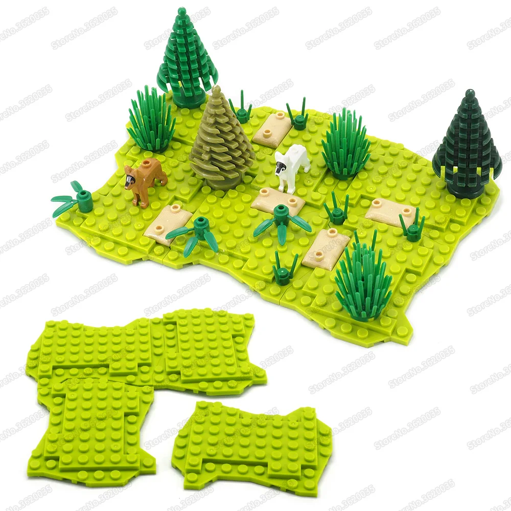 Строительный блок: зеленое растение Лесной патруль животных собака Moc WW2 военные