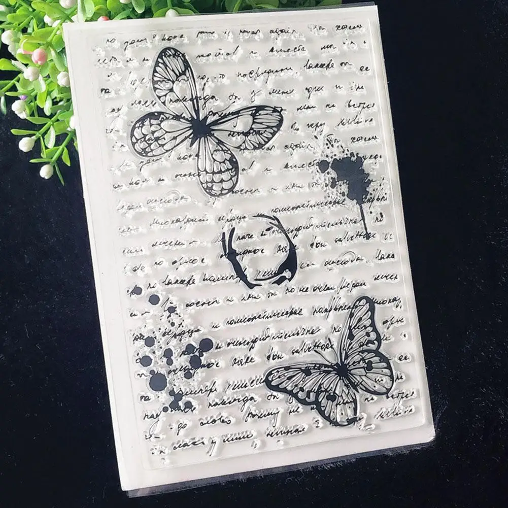 

11x16CM Butterfly Poem Transparent Stamp Cake Mold Silicone Roller Stamp DIY Scrapbook Album/Card Making 2021 Hot Sale