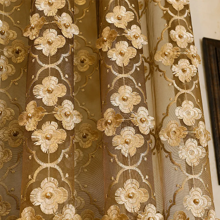 

New Korean European-style Curtains for Living Dining Room Bedroom Balcony Embossed Embroidery Screen Curtains