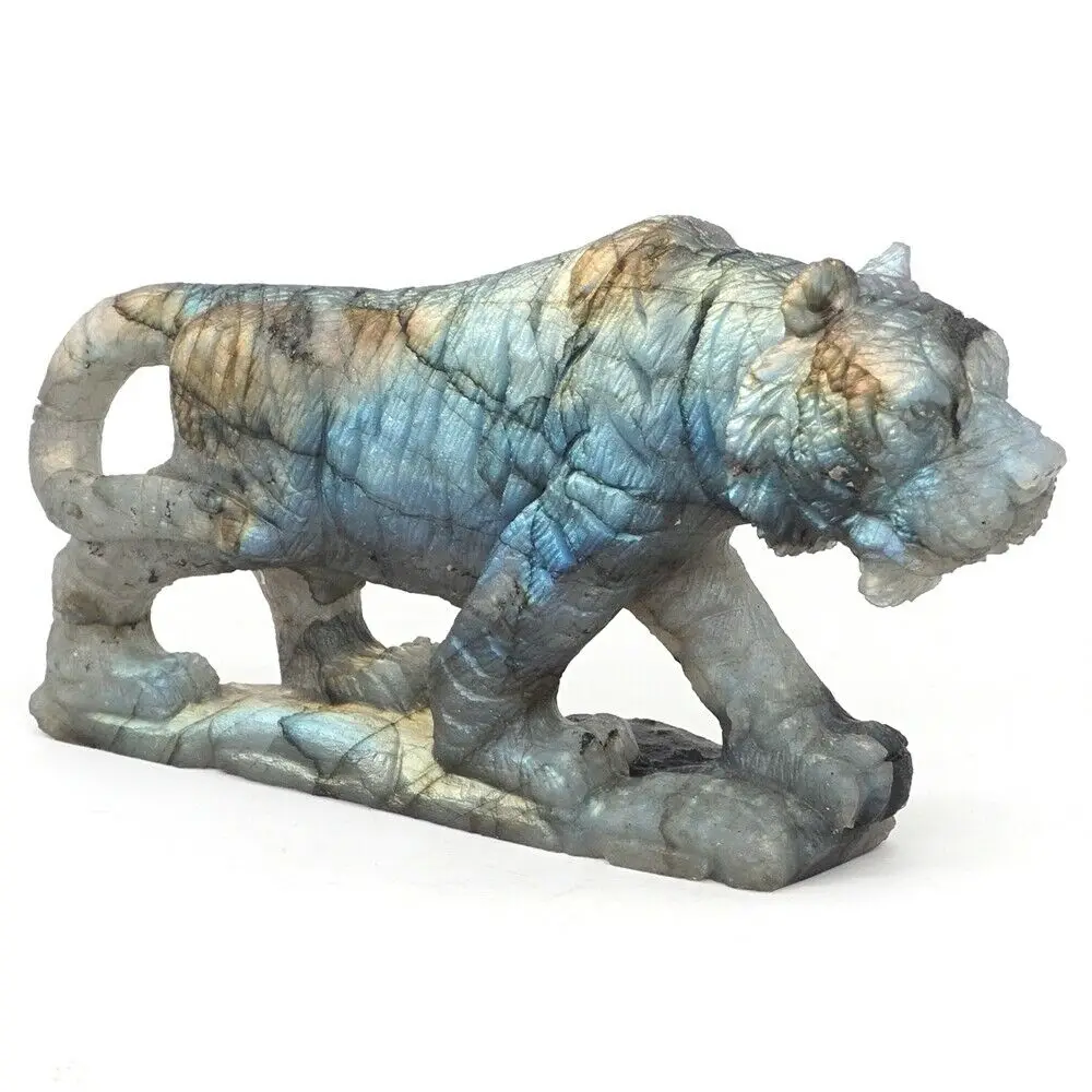 6 5 &quotТигр натуральный драгоценный камень лабрадорит кристалл резная фигурка