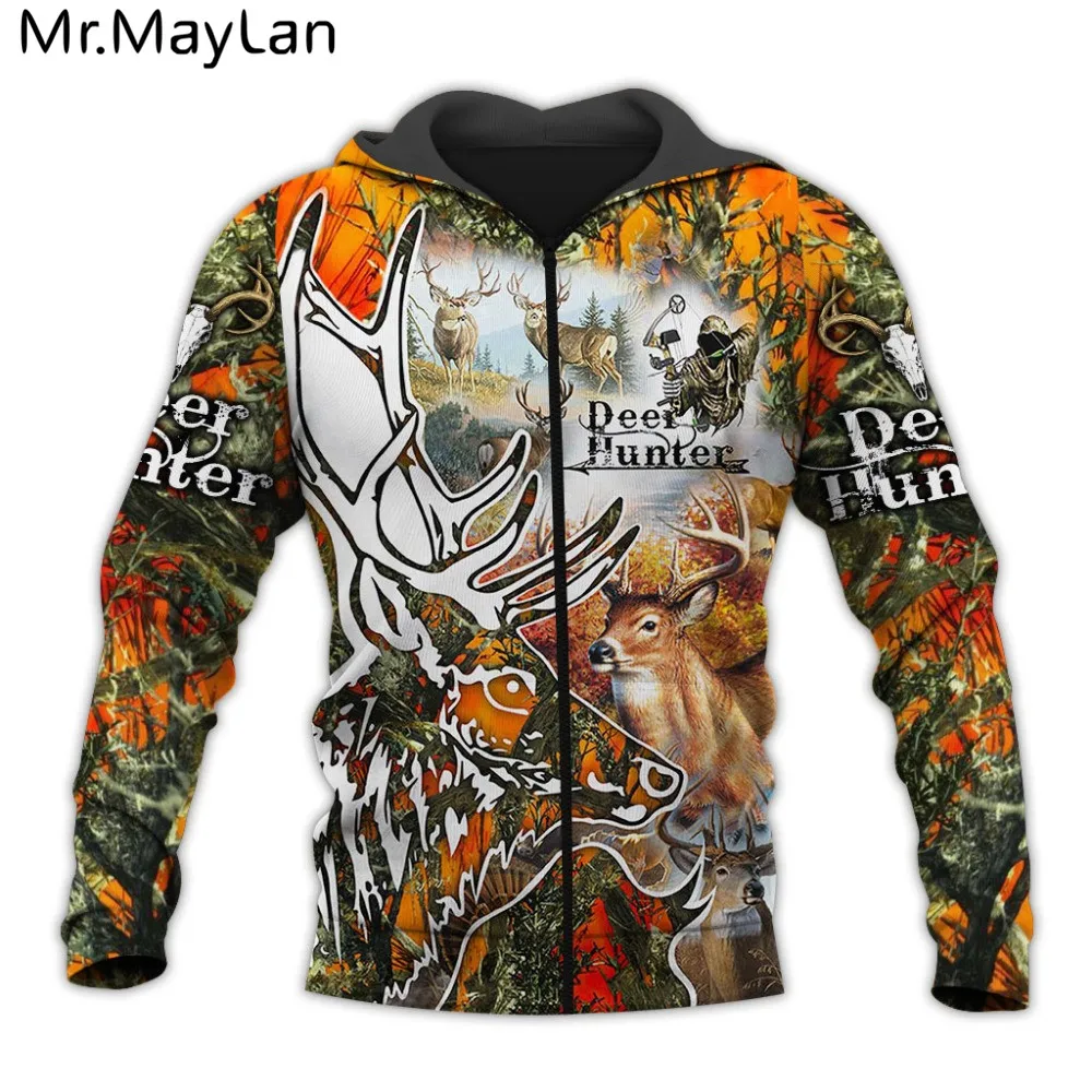 

Deer Hunting Printed Full 3D Jacket Men's Art Hoodies Men/Women Harajuku Unisex Sweatshirt Country Boys Streetwear Outfits A-886