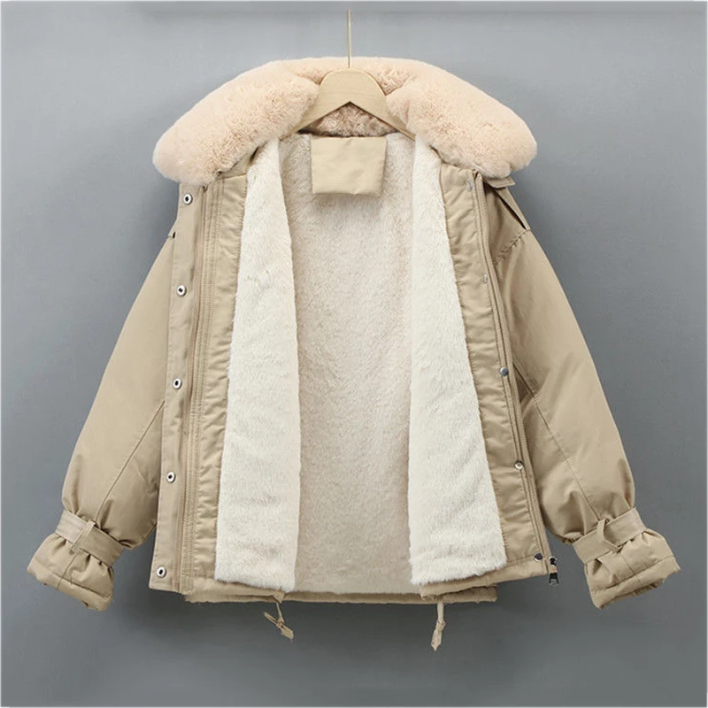 

Короткая парка с хлопковой подкладкой, новинка 2021, зимняя куртка, Женская Повседневная Толстая теплая парка, женское повседневное свободно...