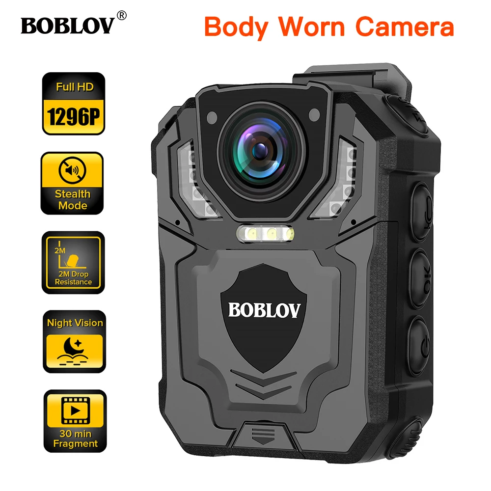 

BOBLOV T5 нательная камера полицейская носимый HD 1296P DVR видеокамера безопасности ИК Ночное Видение носимые мини-видеокамеры