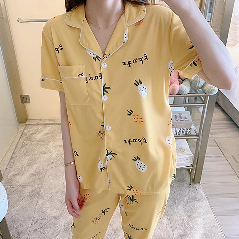 Пижама женская осенне зимняя милая пижама для отдыха комплект из двух предметов