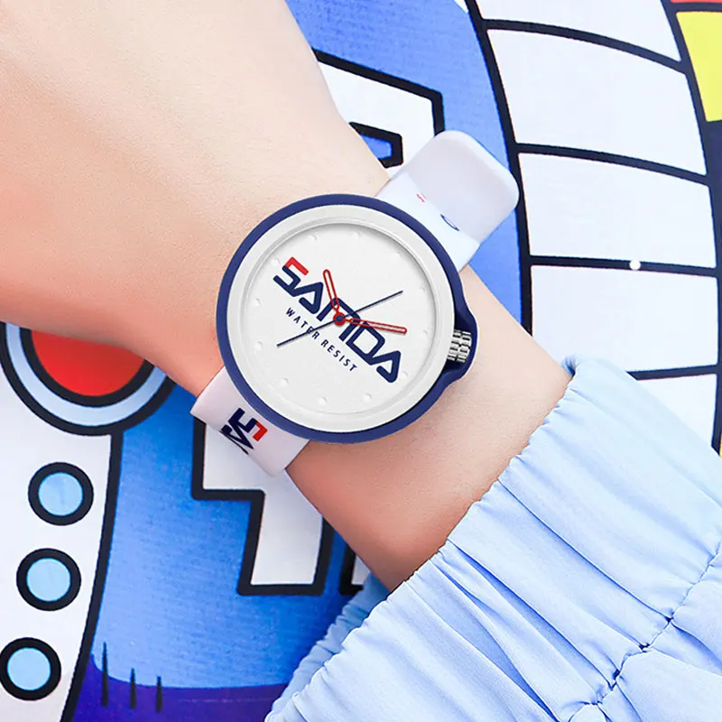 Japanese Movement Women Quartz Watch Simple Dial PU Leather Strap Lady Female WristWatch SANDA Brand