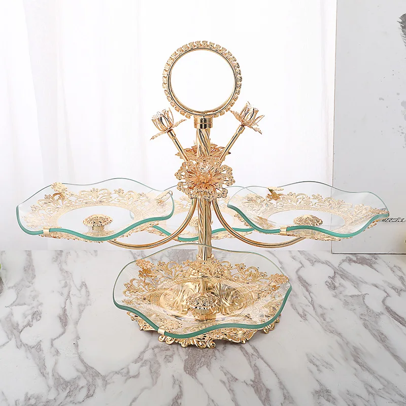 

Factory direct new light luxury style creative home living room hotel coffee table crystal fruit bowl European fruit bowl.