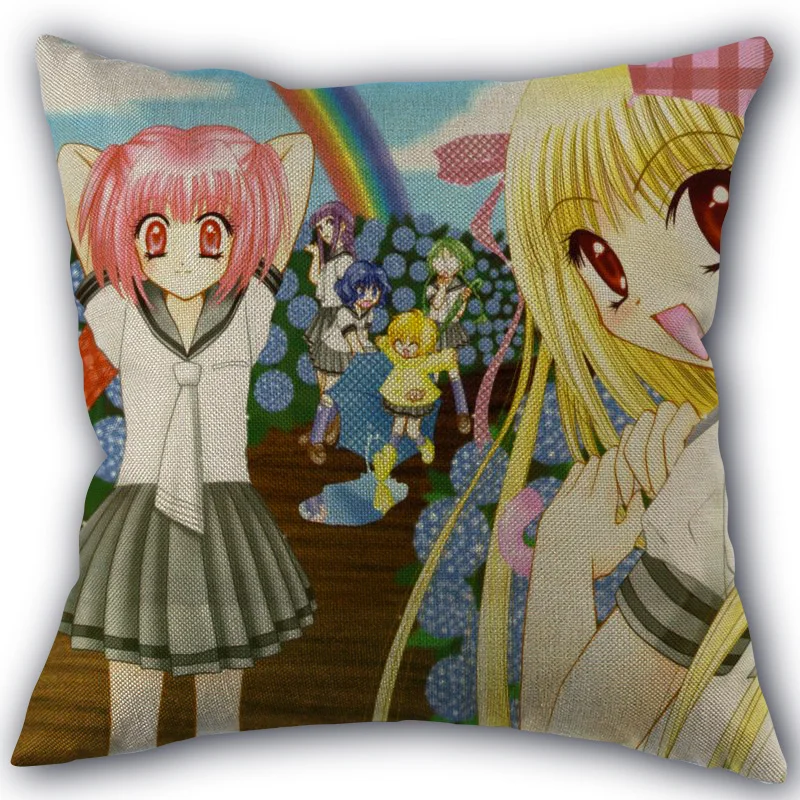 

Custom Tokyo.Mew.Mew Anime Pillowcase Linen Cotton Fabric Pillowcases Wedding Pillow Cover Home Decorative size 45x45cm one side