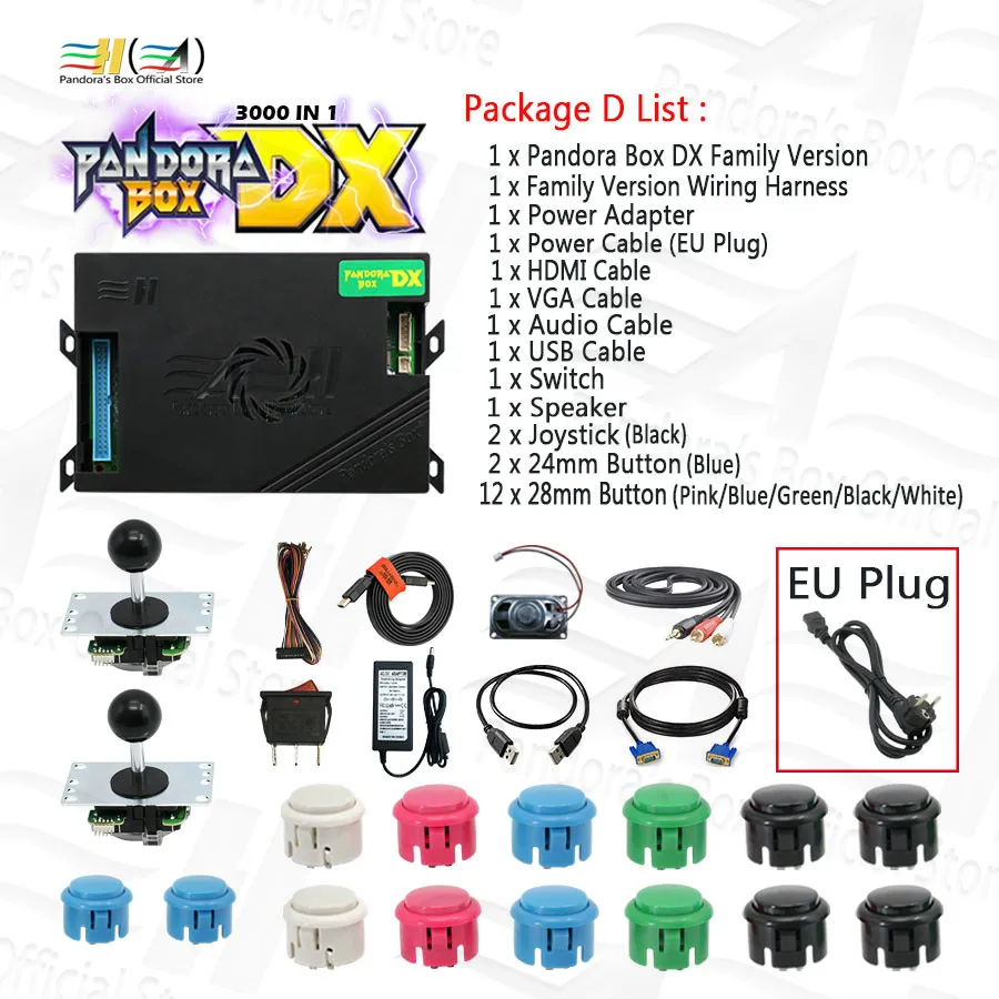 Pandora Box DX 3000 в 1 семейная версия аксессуары для управления diy аркада джойстик