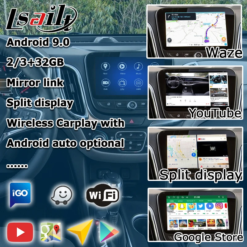 Android / carplay интерфейс коробка для Chevrolet Equinox 2016-2018 GPS навигация видео mylink CUE система