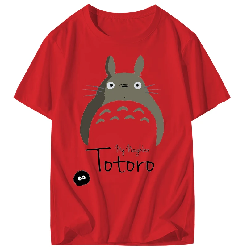 t-shirt men Singing Men's T-Shirt Neighbor Totoro in the Rain Top Japanese Anime Teen Black Clothing Cotton | Мужская одежда