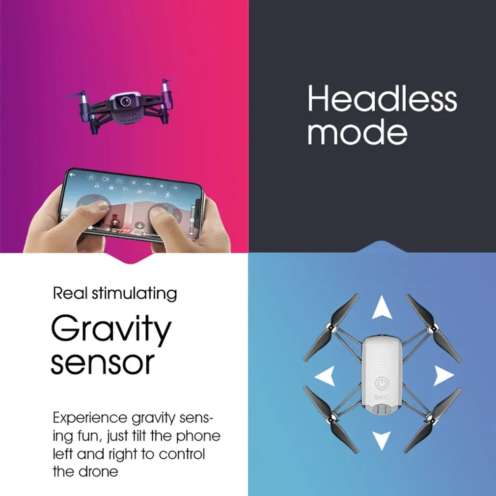 SHRC H2 WIFI 2K FPV RC Drone Optical Flow Positioning Smart Follow RTF Quadcopter Remote Control Helicopter Toy |
