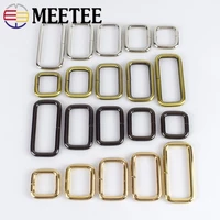 20pcs meetee rectangle metal buckles webbing belt ribbon buckle clasp handbag strap clips adjuster diy hardware accessories f4 5