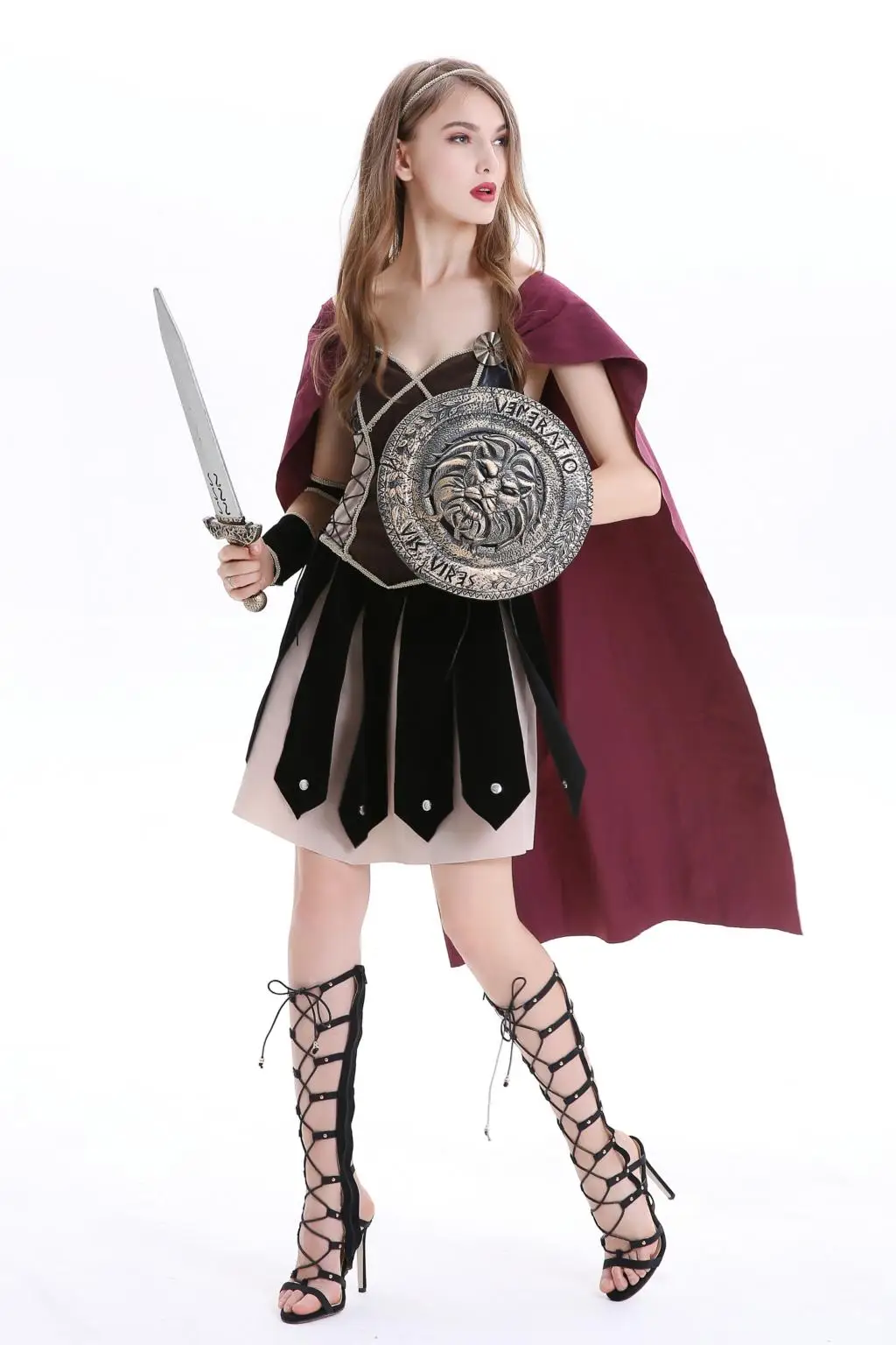 Roman Gladiator Costume Xena Warrior Princess Cosplay Outfit