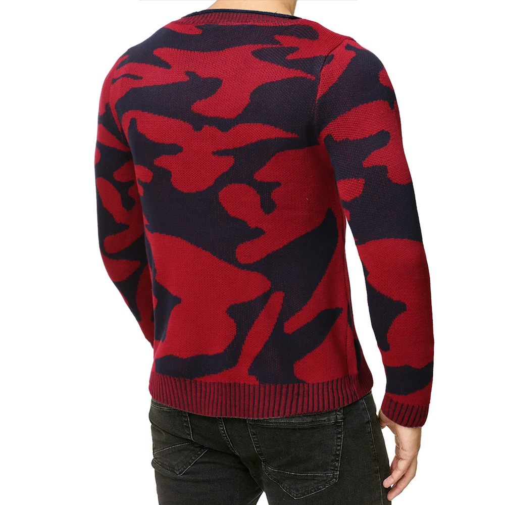 Военный Камуфляжный свитер пуловер Мужская зимняя теплая вязаная одежда с