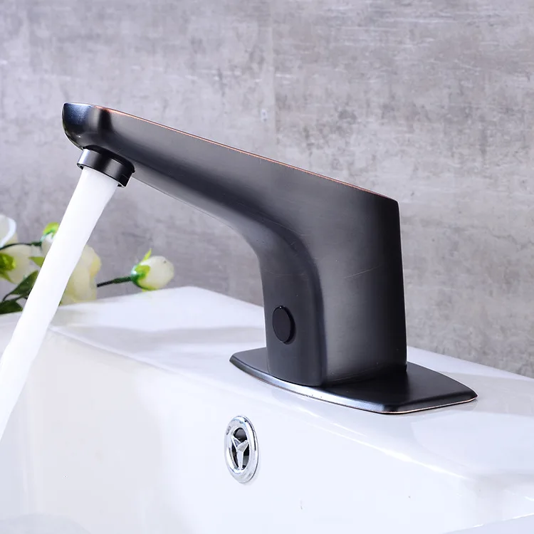 

Black fully automatic single cooling and heat sensing faucet intelligent infrared sensing hand washing faucet