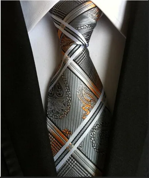 8cm Men's Ties New Man Fashion Neckties Corbatas Gravata Jacquard Silk Tie Business Green Purple Navy Gray Gold Blue Tie For Men images - 6