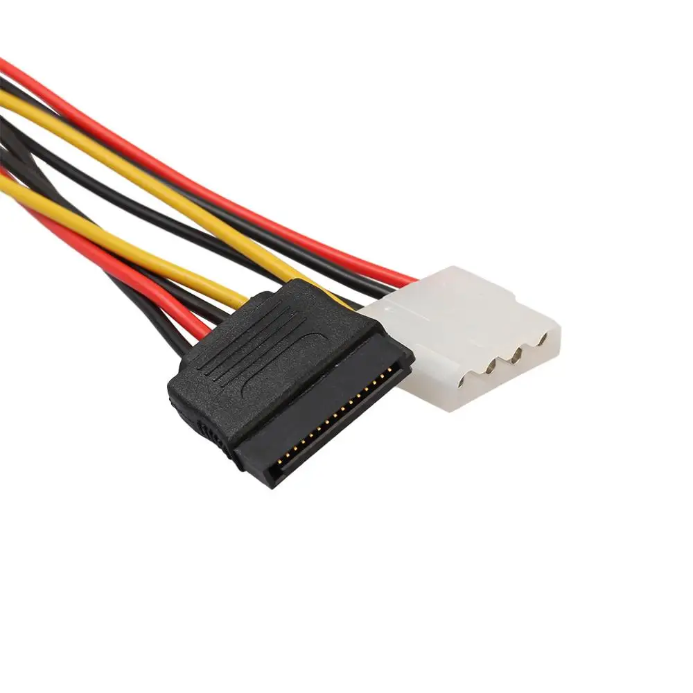 

18cm SATA 15pin male to large 4pin female +15pin female power cord
