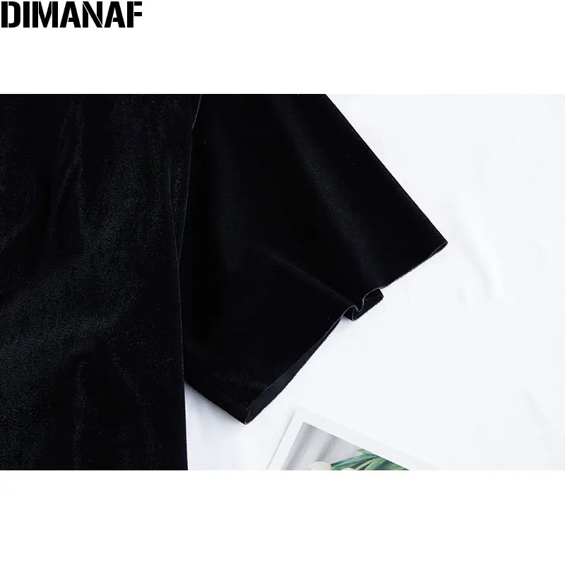 Женские свободные повседневные футболки летние платья DIMANAF женские топы простые