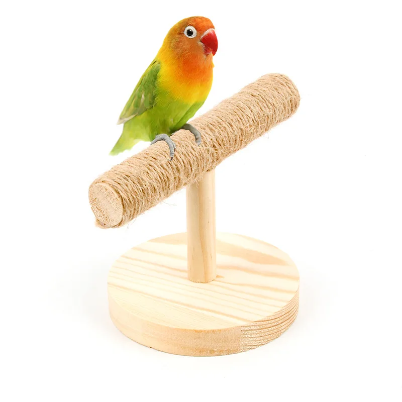 

Bild Toys Parrot Toy Office Wooden Hemp Rope Stand Bird Toy Wooden Toy Puzzle Stand Frame Wood Natural