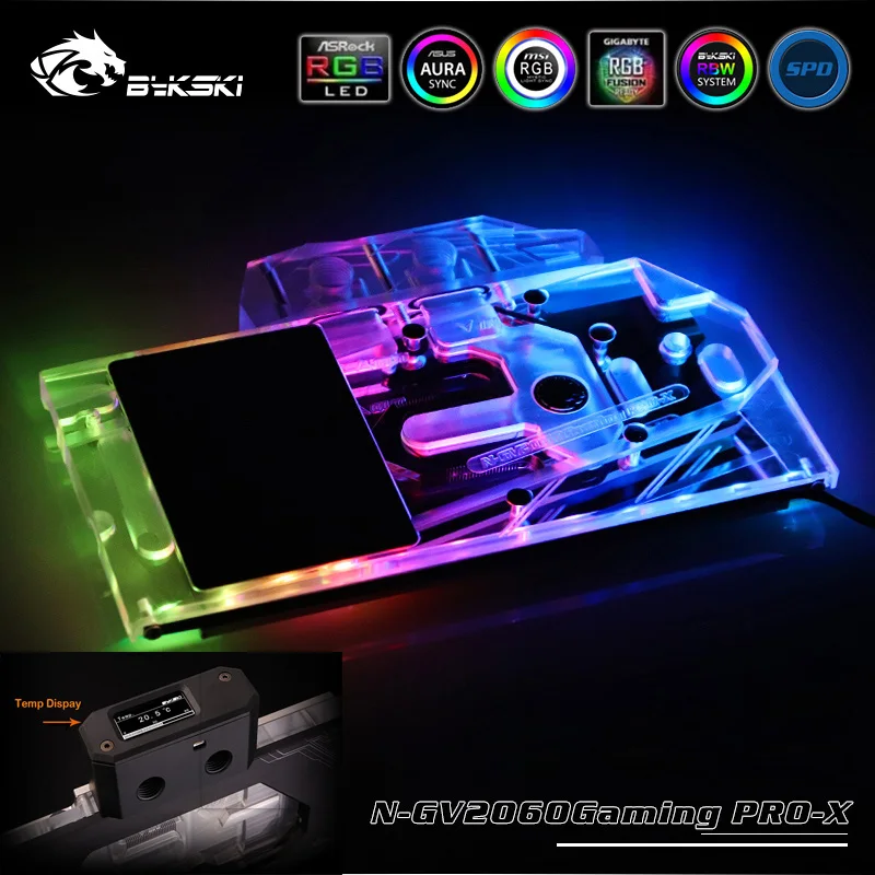 Bykski N GV2060GamingPRO X VGA полное покрытие водяного охлаждения блок с светодиодный свет