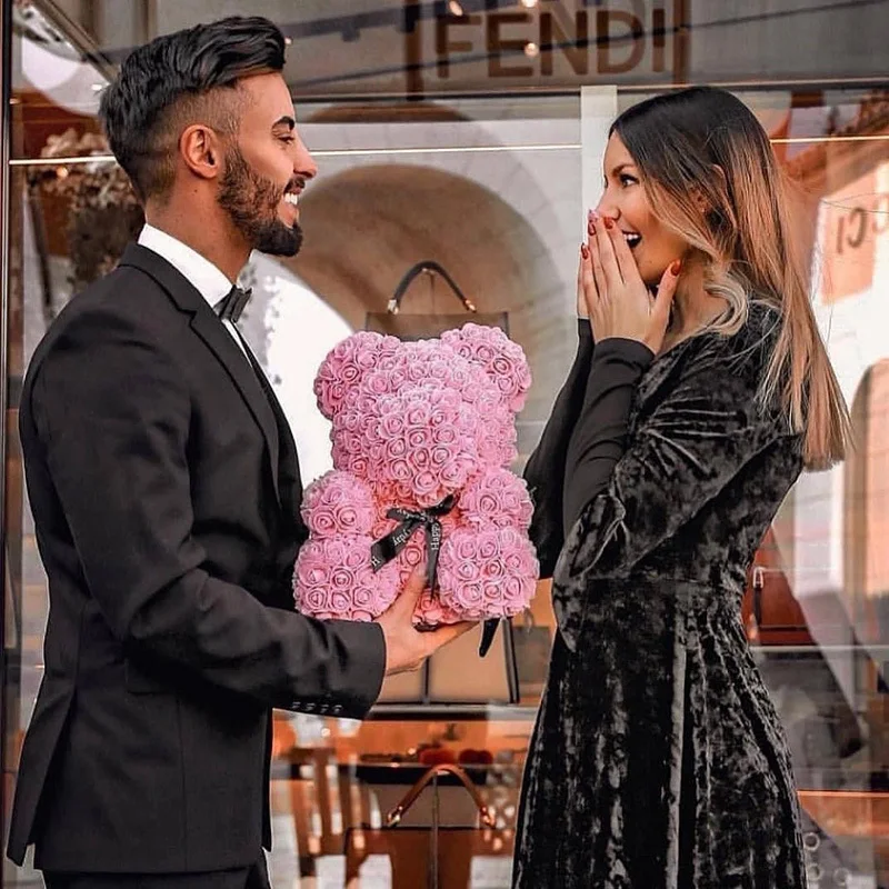 

PE Foam Rose Teddy Bear Toys Artificial Flower Gift For Children Girlfriends Mother Wife Valentine's Day Home Decoration