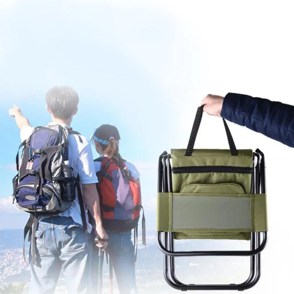 

Outdoor Folding Chair Portable Chair Fishing Multi-Functional Insulation With Cooler Bag Stool Foldable Fishing Chair