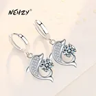 Серьги женские из серебра 925 пробы, с фианитами