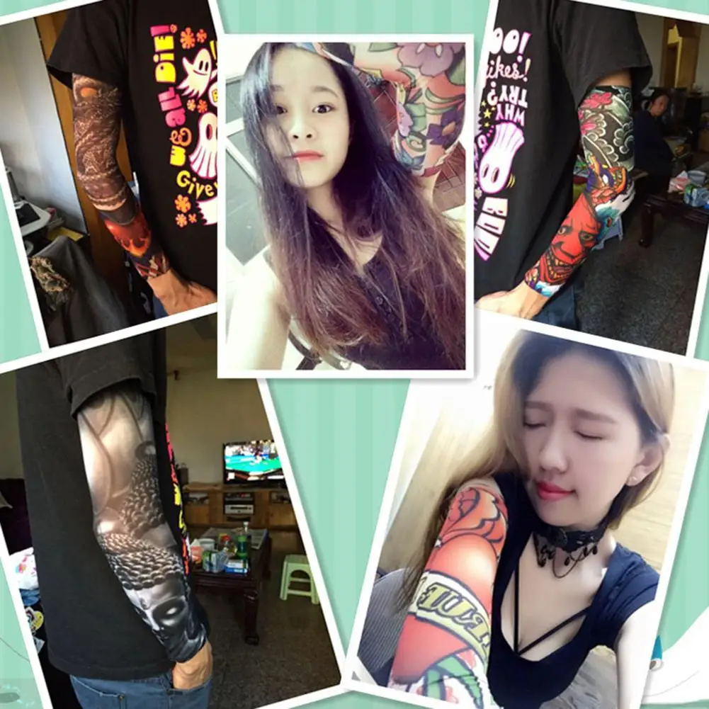 Дышащий рисунок татуировки велосипедные утеплители для рук манжета рукав