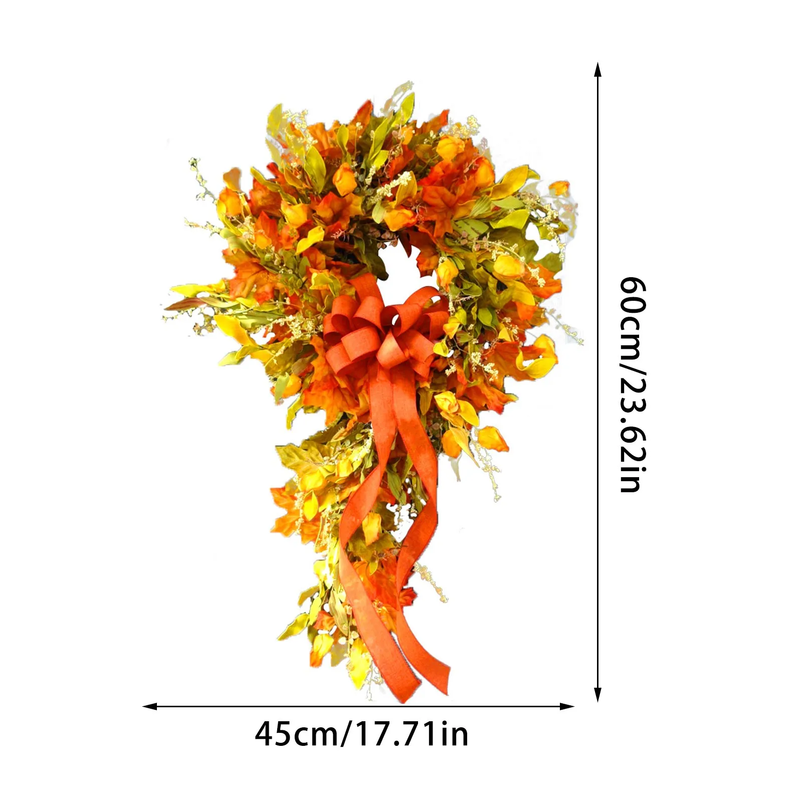 Autumn Coloured Rattan Wreath Wall Home Decoration Harvest-festival Hanging Simulation Maple Leaf For Door | Дом и сад