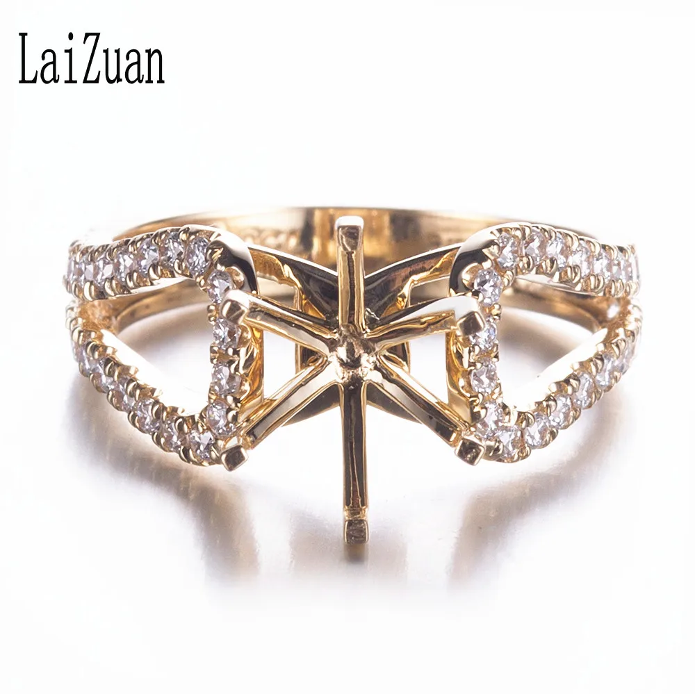 LaiZuan 8 мм Круглый Твердый 10k желтое золото паве 0.43ct подлинные натуральные