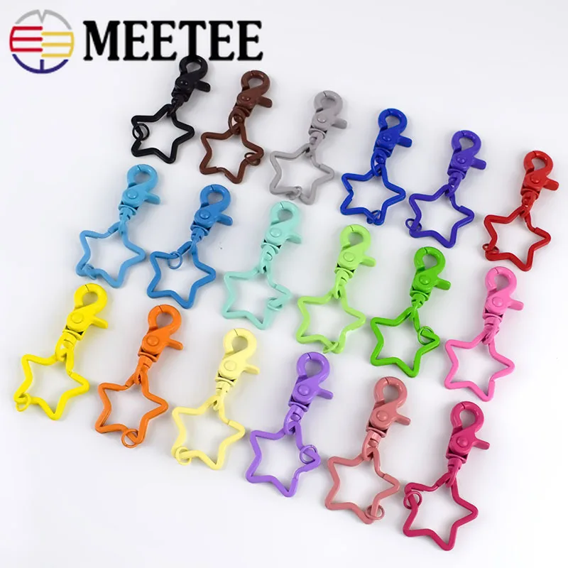 5/10 шт. Meetee 43 мм яркий брелок для ключей в виде звезды раздельная Пряжка собаки