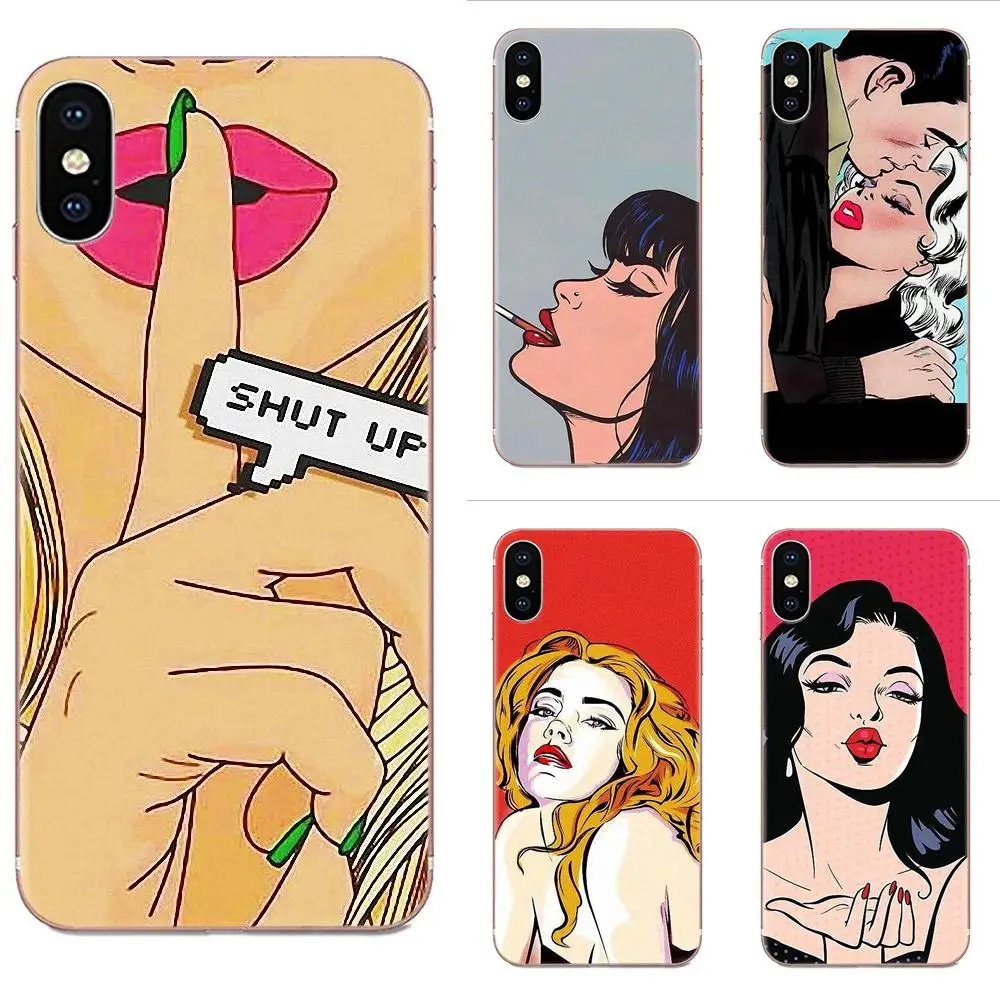 Pop Art Coque Shell Мягкий силиконовый чехол для Apple iPhone 4 4s 5 5C 5S SE 6 6S 7 8 11 Plus Pro X XS Max