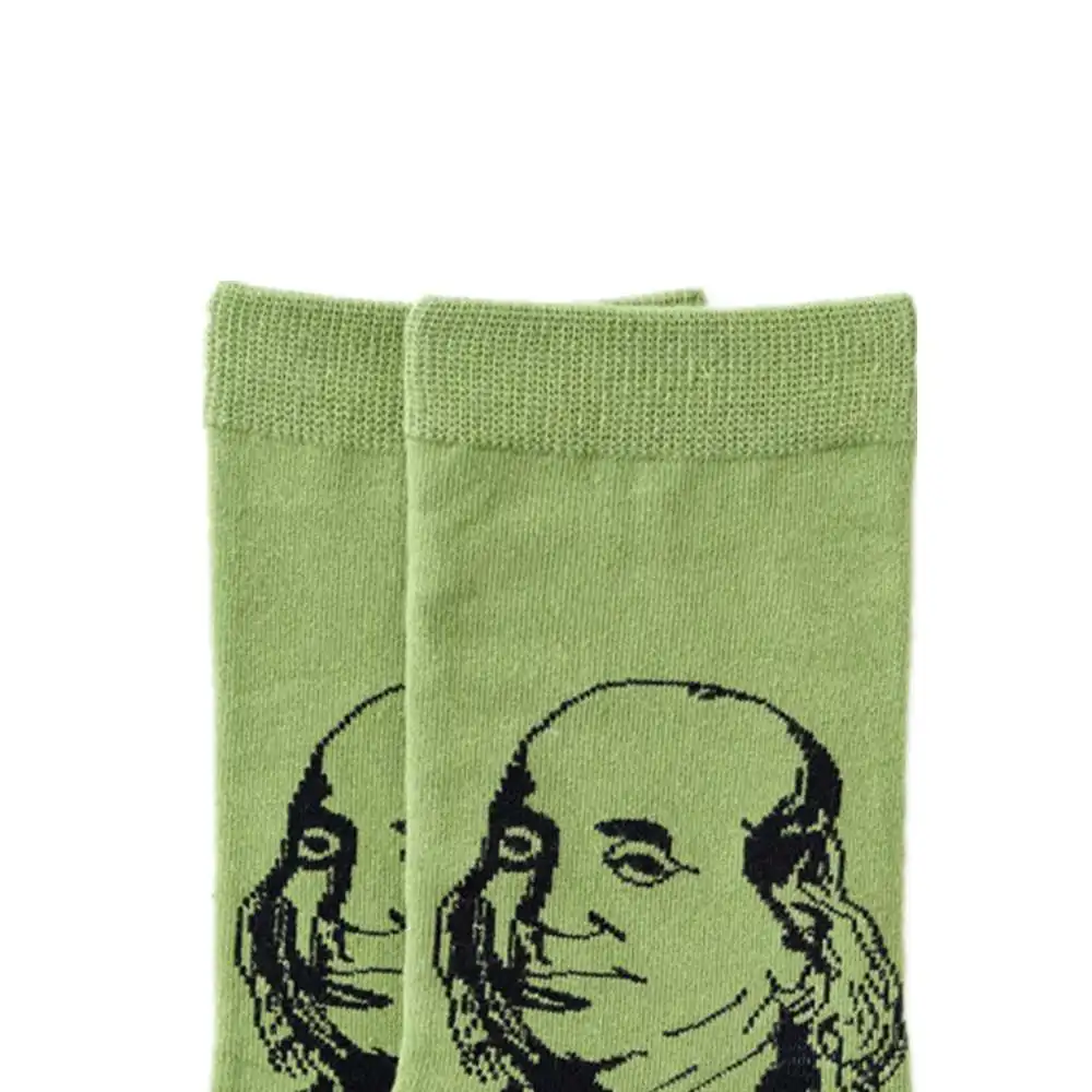 REFJJ счастливые носки женские смешное искусство платье цвет много мужские летние