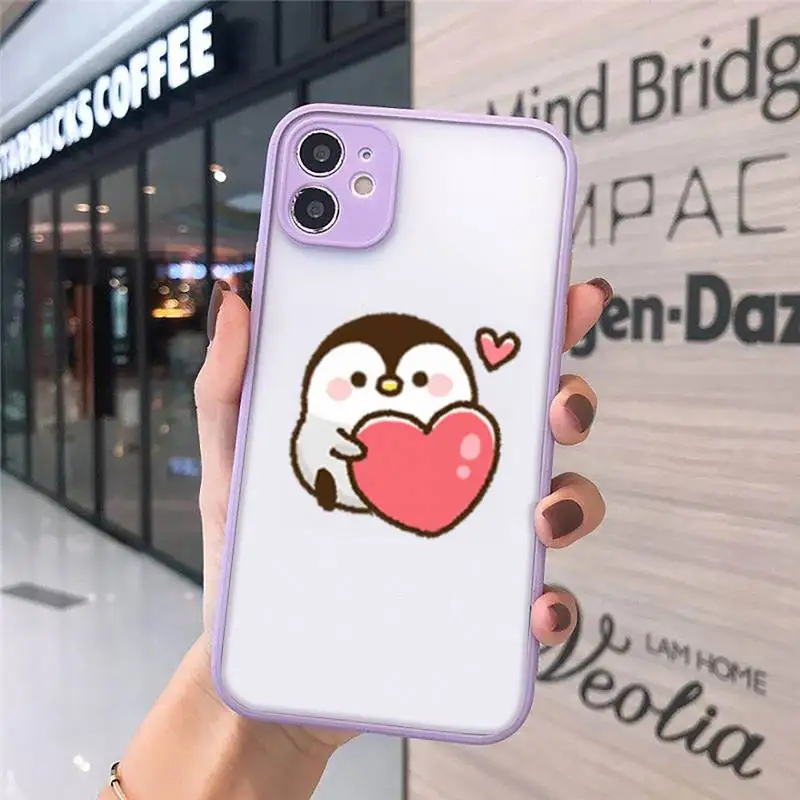 

Bear Penguin Kawaii Cute Phone Cases matte transparent For iphone 7 8 11 12 plus mini x xs xr pro max cover