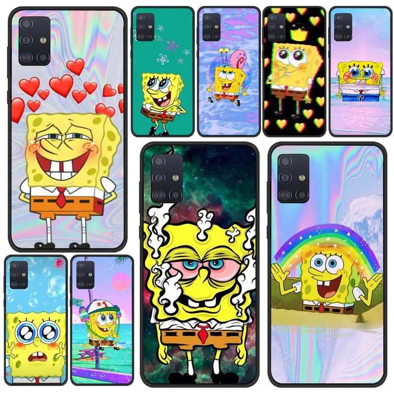 

Cartoon Sponges Cute Bob Phone Case For Samsung S21 S6 S7 Edge S8 S9 S10 S20 Ultra 5G Plus Cover Fundas Coque