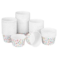 100pcs polka dot paper treat cups disposable dessert cups bowls for sundae cake ice cream