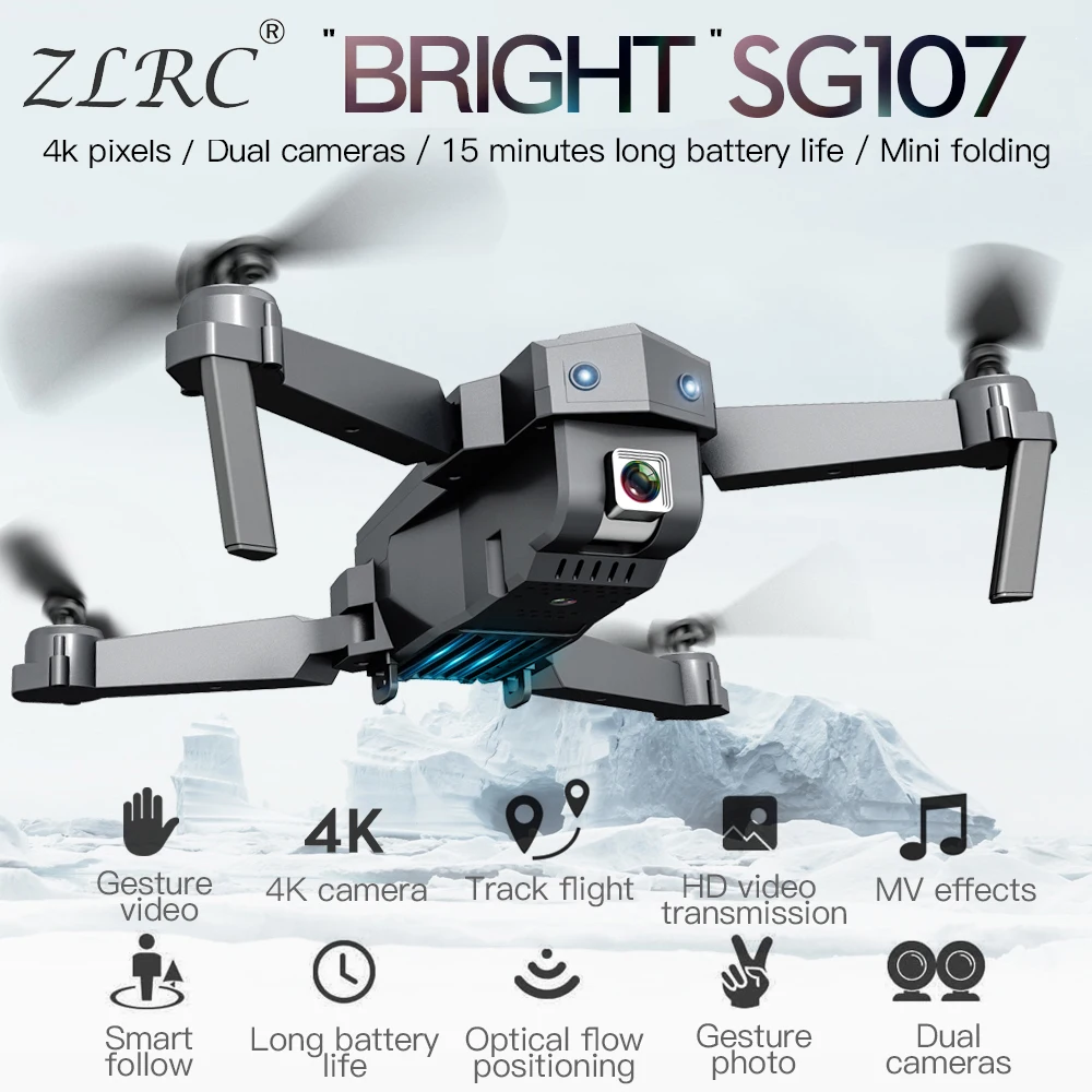 ZLRC SG107 мини Дрон с 4K WIFI 1080P FPV камерой RC 2 4 ГГц Квадрокоптер оптический поток камера