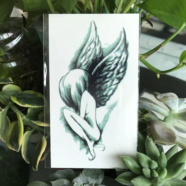 Водостойкая Временная тату наклейка на ногу Запястье лодыжки ангел гениальные