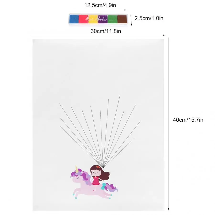 DIY картина по отпечатку пальца милый рисунок для гостей свадебное украшение дома